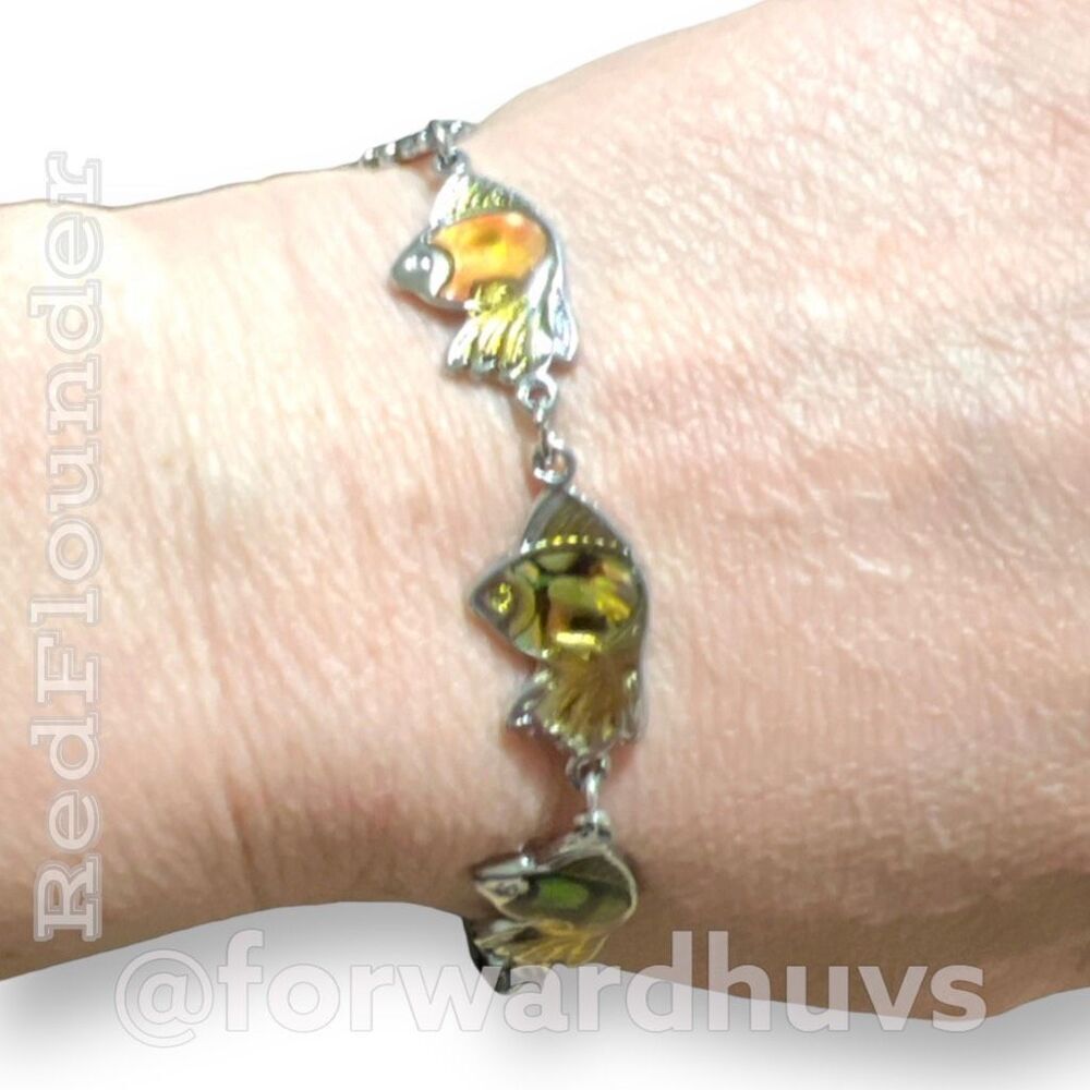 Bundle Sale 3 for $15 | Adorable Silver Tone Fish Bracelet | Abalone-Like